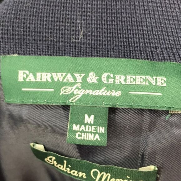 Fairway & Greene Navy Blue Men's 1/2 Zip Merino Wool Pullover size M - Picture 7 of 9